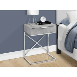 Monarch Accent table - 24"h / cement / chrome metal -