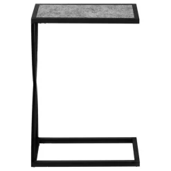 Monarch Accent table - 25"h / stone-look / black metal -