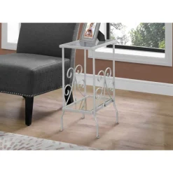 Monarch Accent table - 30"h / metal with tempered glass -
