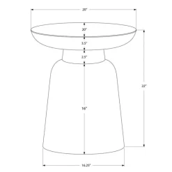 Monarch Accent table - 22"h / textured iron metal drum end -