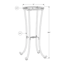 Monarch Accent table - hammered metal with tempered glass -