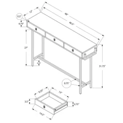 Monarch Accent table - 48"l / / chrome metal -
