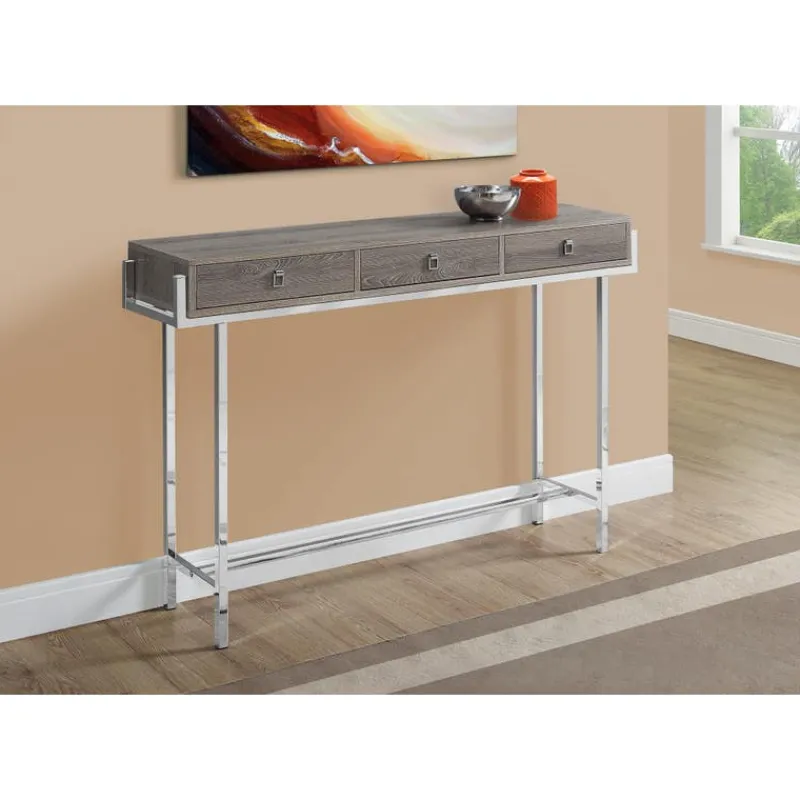 Monarch Accent table - 48"l / / chrome metal -