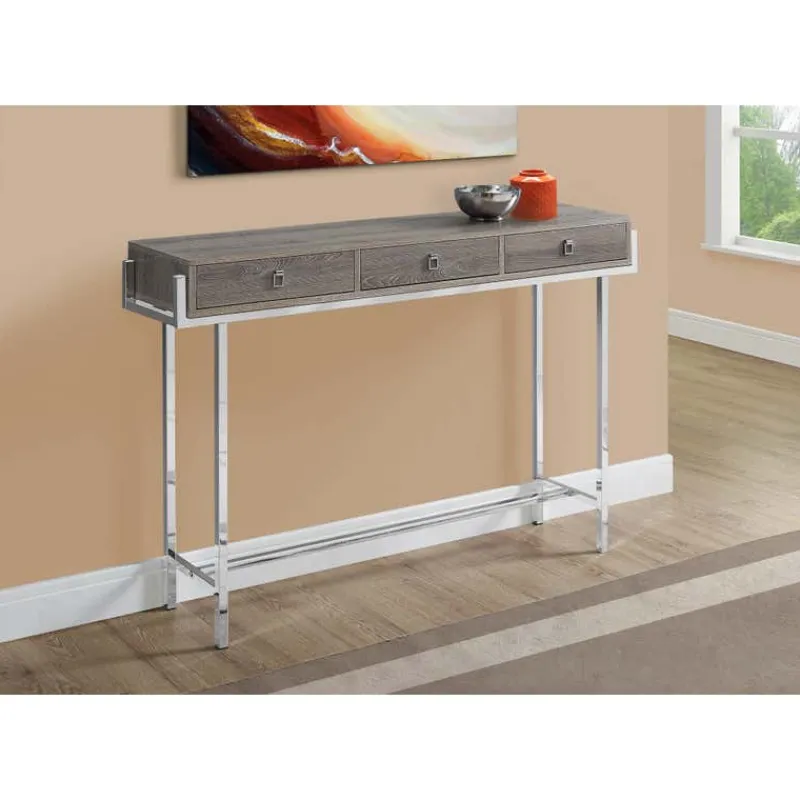Monarch Accent table - 48"l / / chrome metal -