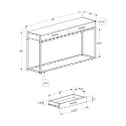 Monarch Accent table - 48"l / / black hall console -