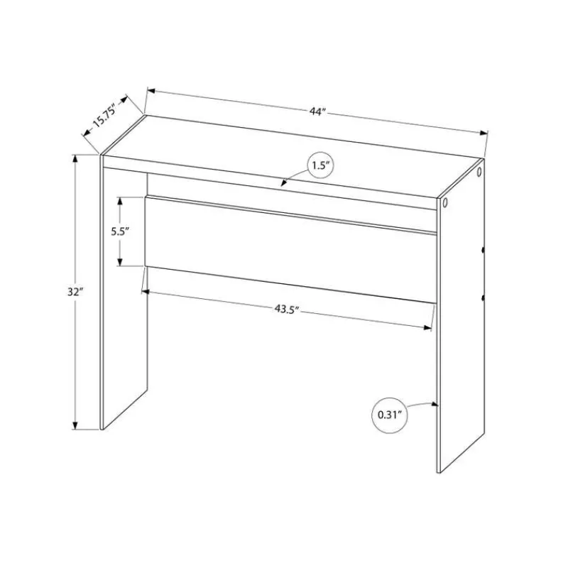 Monarch Accent table - 44"l / / tempered glass -