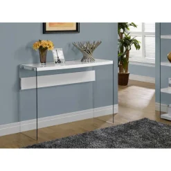 Monarch Accent table - 44"l / glossy / tempered glass -