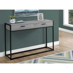 Monarch Accent table - 48"l / / black metal hall console -