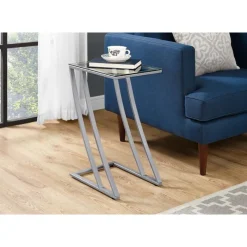 Monarch Accent table - metal with tempered glass -