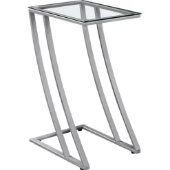 Monarch Accent table - metal with tempered glass -