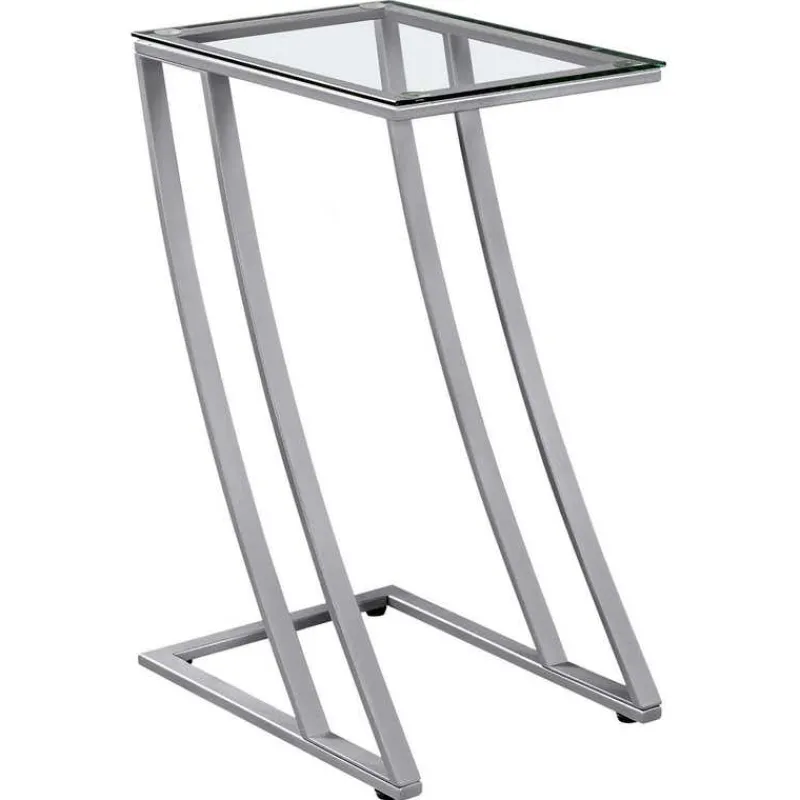 Monarch Accent table - metal with tempered glass -