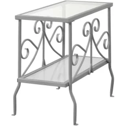 Monarch Accent table - metal with tempered glass -