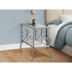 Monarch Accent table - metal with tempered glass -
