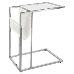 Monarch Accent table - / chrome metal with a magazine rack -
