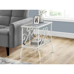 Monarch Accent table - metal with tempered glass -