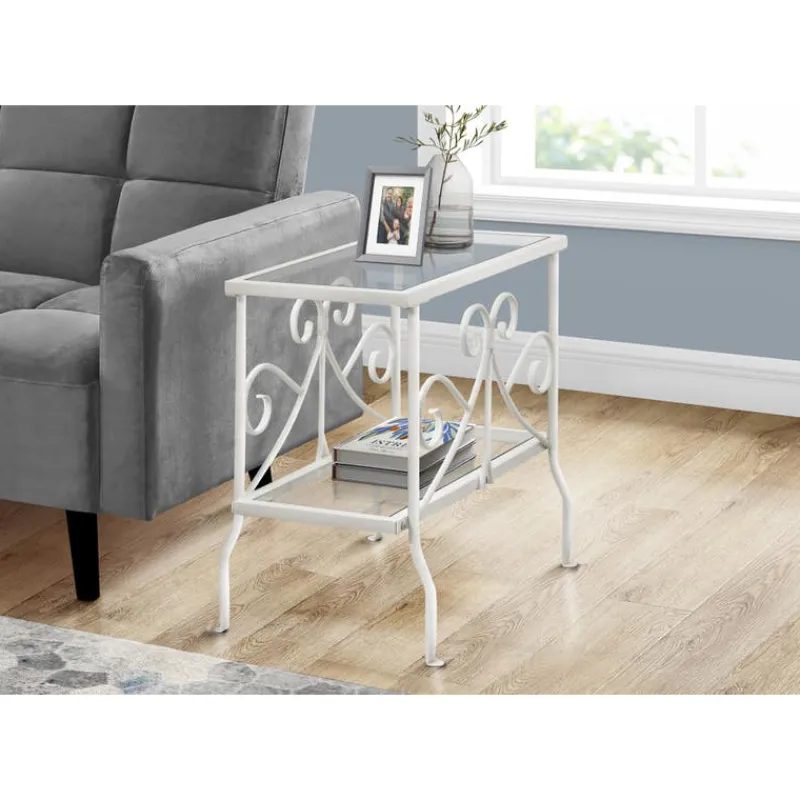 Monarch Accent table - metal with tempered glass -