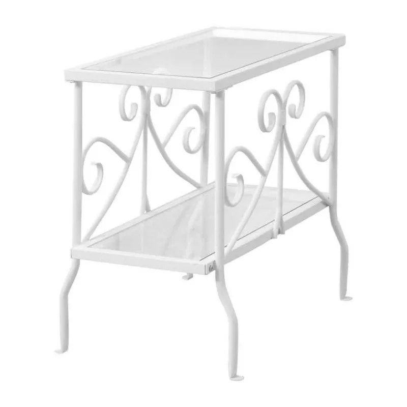 Monarch Accent table - metal with tempered glass -