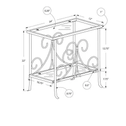 Monarch Accent table - metal with tempered glass -