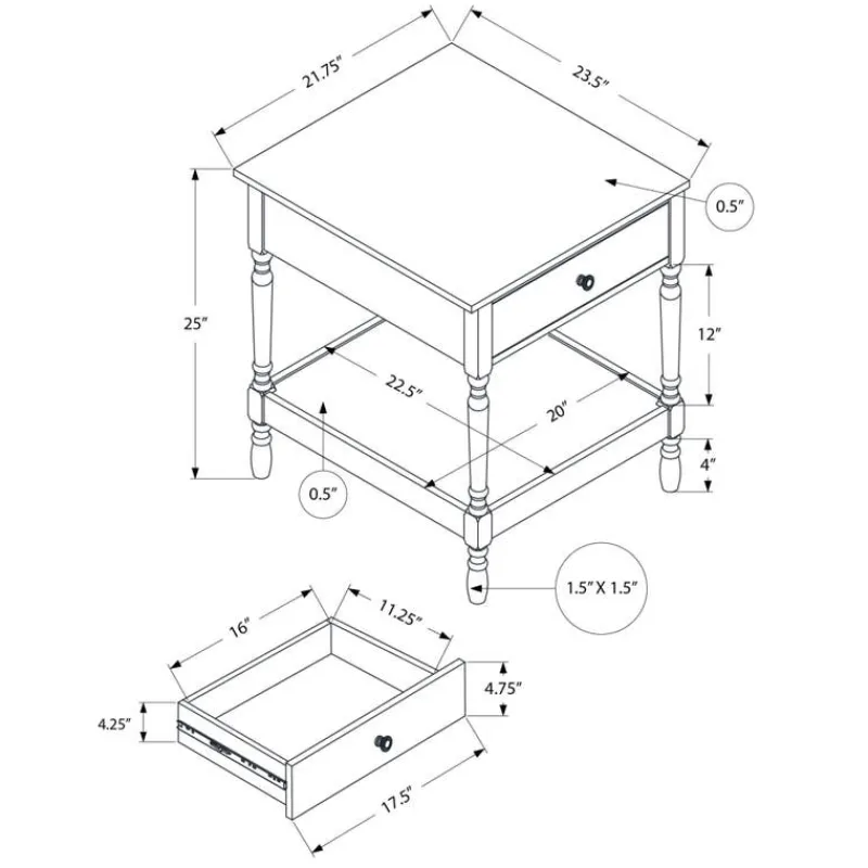 Monarch Accent table 25"h -