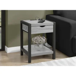 Monarch Accent Table with Storage, Power Outlet, and USB Ports -