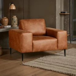 Armchair with Deep Seat and Square Armrests