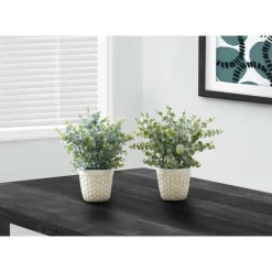 Monarch Artificial plant - 2pcs / 13"h eucalyptus/ grass/ 4" pot