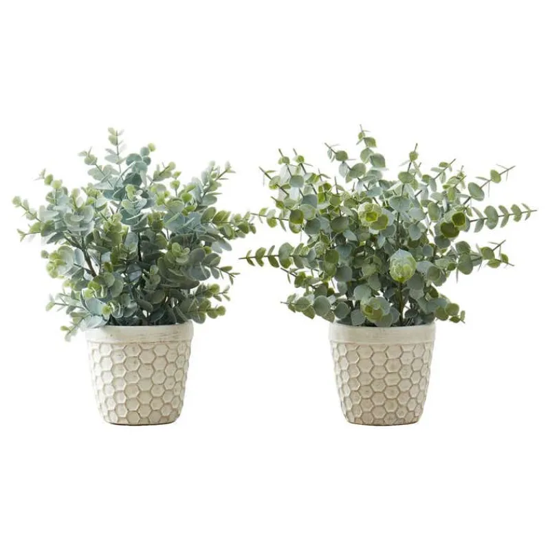 Monarch Artificial plant - 2pcs / 13"h eucalyptus/ grass/ 4" pot