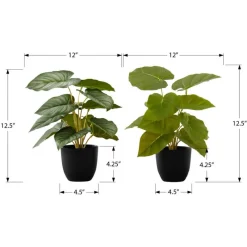 Monarch Artificial plant - 2pcs / 13"h epipremnum / 4" pot