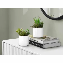 Monarch Artificial plant - 2pcs / 7"h succulent in 3" ceramic pot