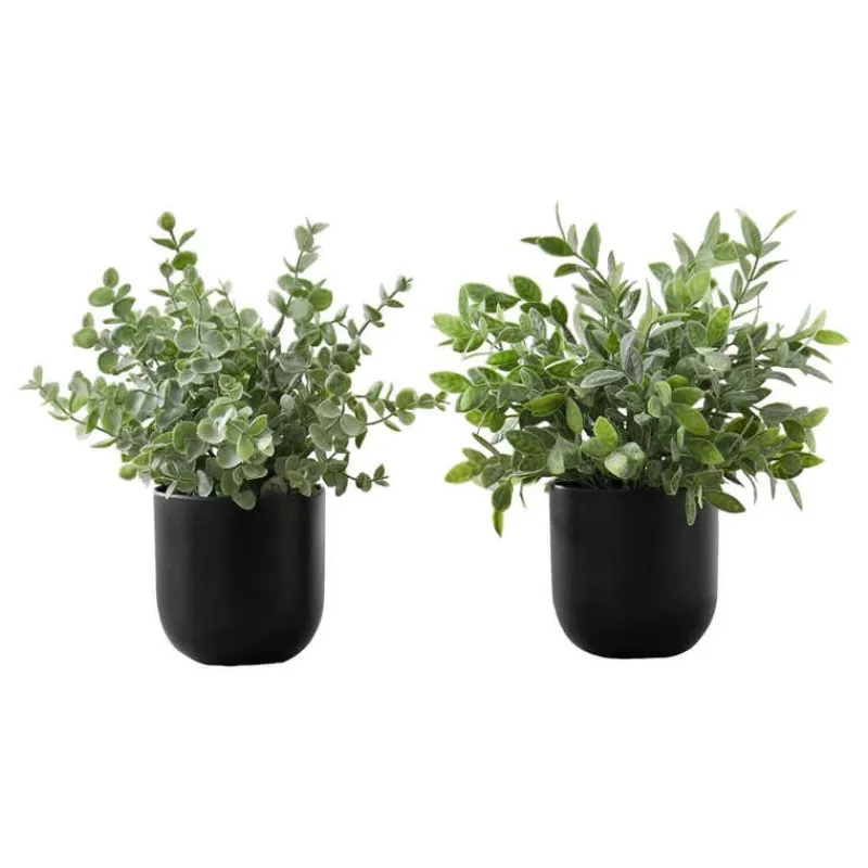 Monarch Artificial plant - 2pcs / 11"h eucalyptus/ grass / 5" pot