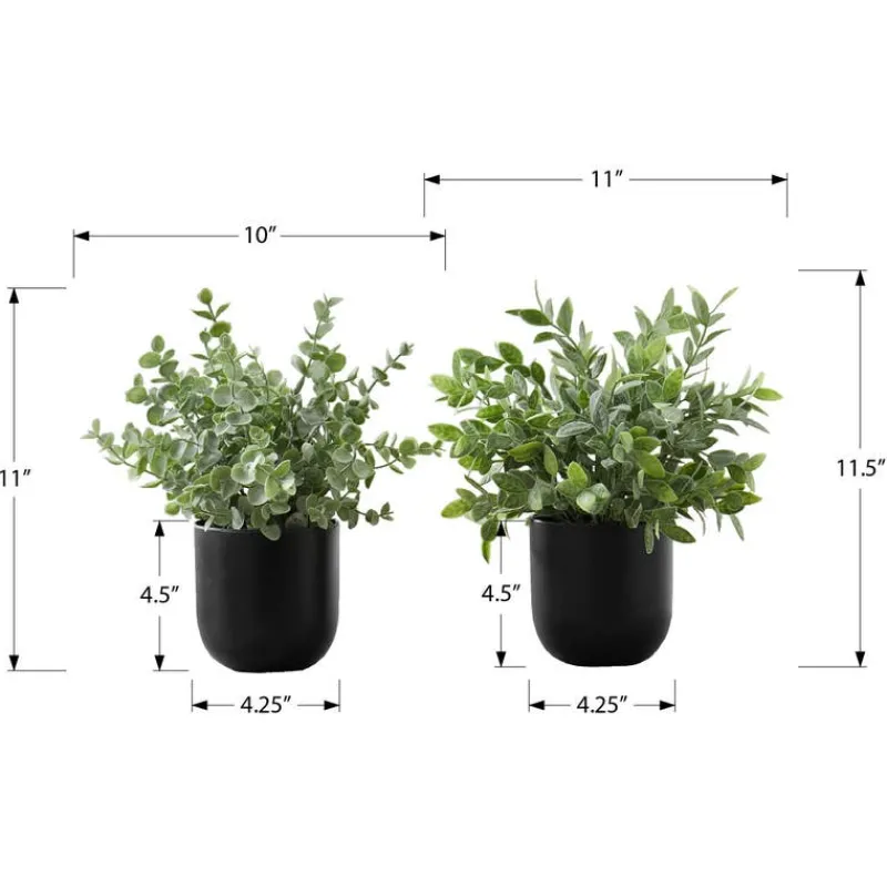 Monarch Artificial plant - 2pcs / 11"h eucalyptus/ grass / 5" pot