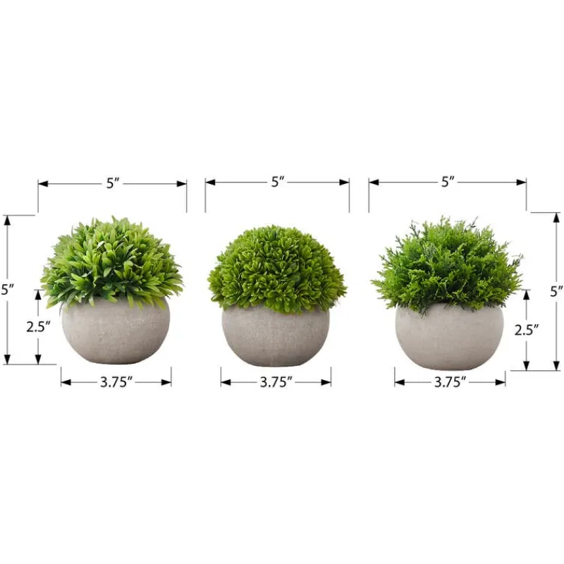 Monarch Artificial plant - 3pcs / 5"h grass in a 3" grey pot