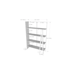 Nexera Atypik Bookcase, White And Plywood -
