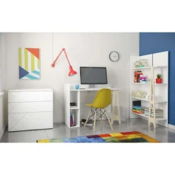Nexera Atypik Bookcase, White And Plywood -