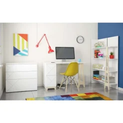 Nexera Atypik Bookcase, White And Plywood -