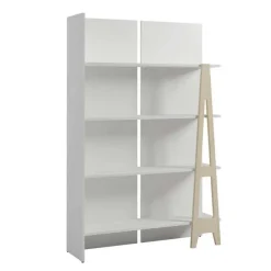 Nexera Atypik Bookcase, White And Plywood -
