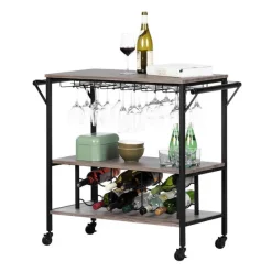 Meubles South Shore Bar Cart With Bottle Storage - South Shore