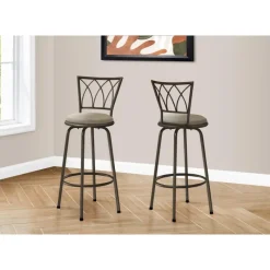 Monarch Barstool - 2pcs / 43"h / swivel / dark coffee metal