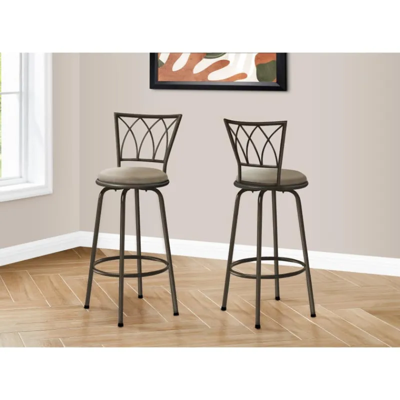 Monarch Barstool - 2pcs / 43"h / swivel / dark coffee metal