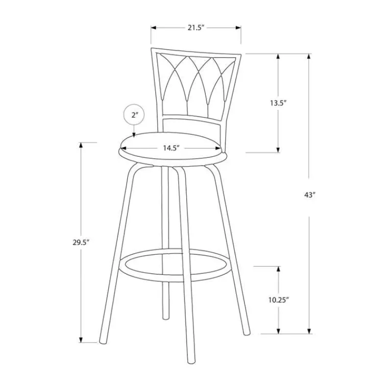 Monarch Barstool - 2pcs / 43"h / swivel / dark coffee metal