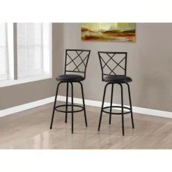 Monarch Barstool - 2pcs / swivel / / leather-look seat