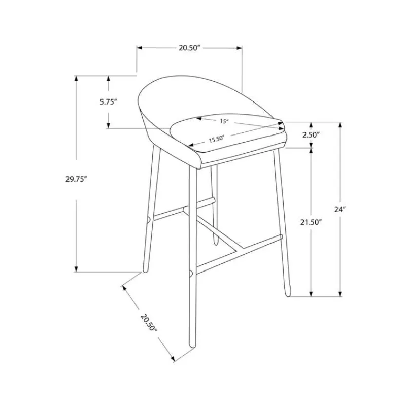 Monarch Barstool - 2pcs / / chrome base / counter height