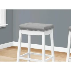 Monarch Barstool - set of 2 / tufted / nailhead trim / upholstered / bar height - 29"