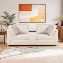 Modular Loveseat with Console - 3 pcs