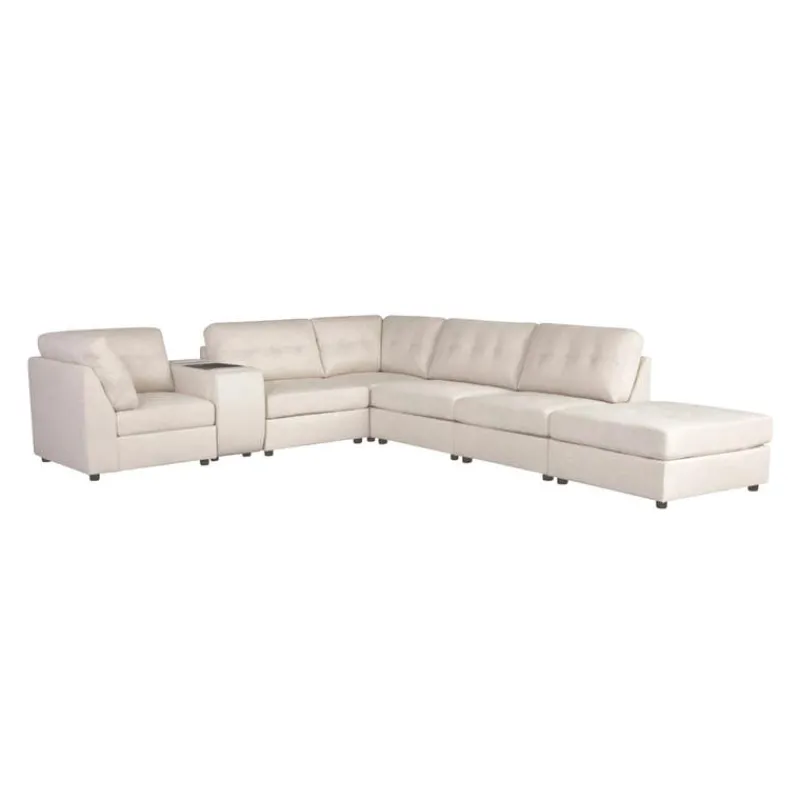Modular Sectional with Console and Ottoman - 7 pcs