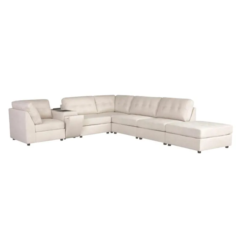 Modular Sectional with Console and Ottoman - 7 pcs