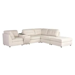 Modular Sectional with Console and Ottoman - 6 pcs