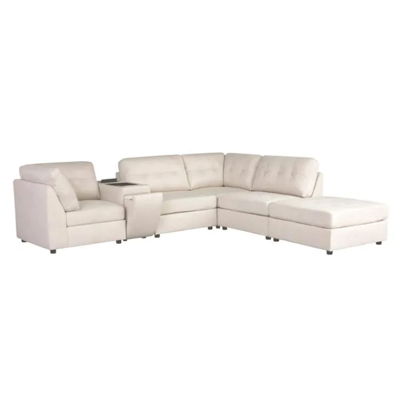 Modular Sectional with Console and Ottoman - 6 pcs