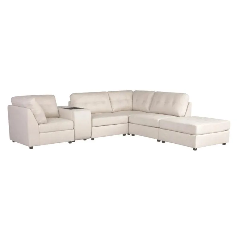 Modular Sectional with Console and Ottoman - 6 pcs