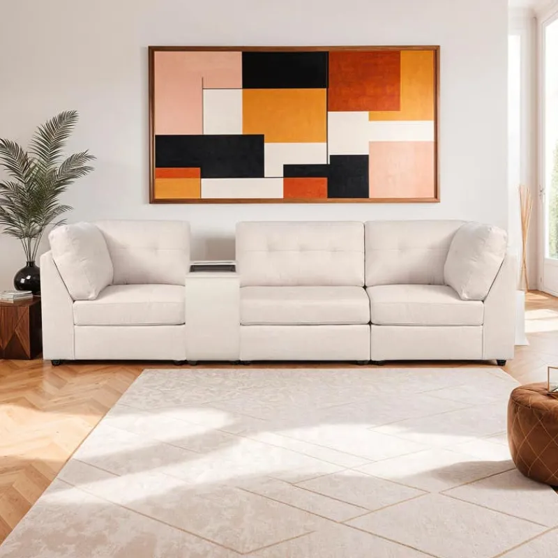 Modular Sofa with Console - 4 pcs